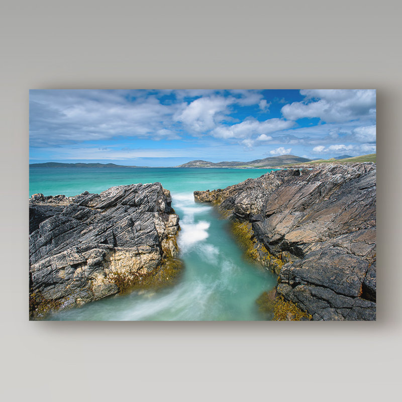 « turquoise rush », reproduction de photo sur toile tendue, H 12 po x l 19 po