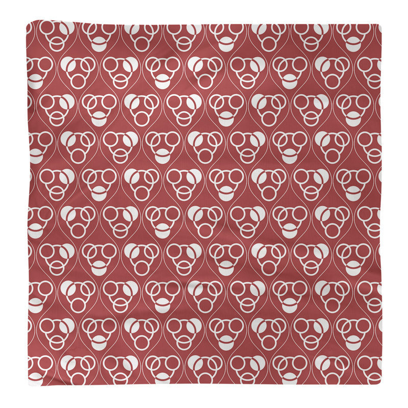 Jordao Cotton Geometric Square Napkin, Red/White, 0.1" H x 22" W x 22" D, Cotton Twill