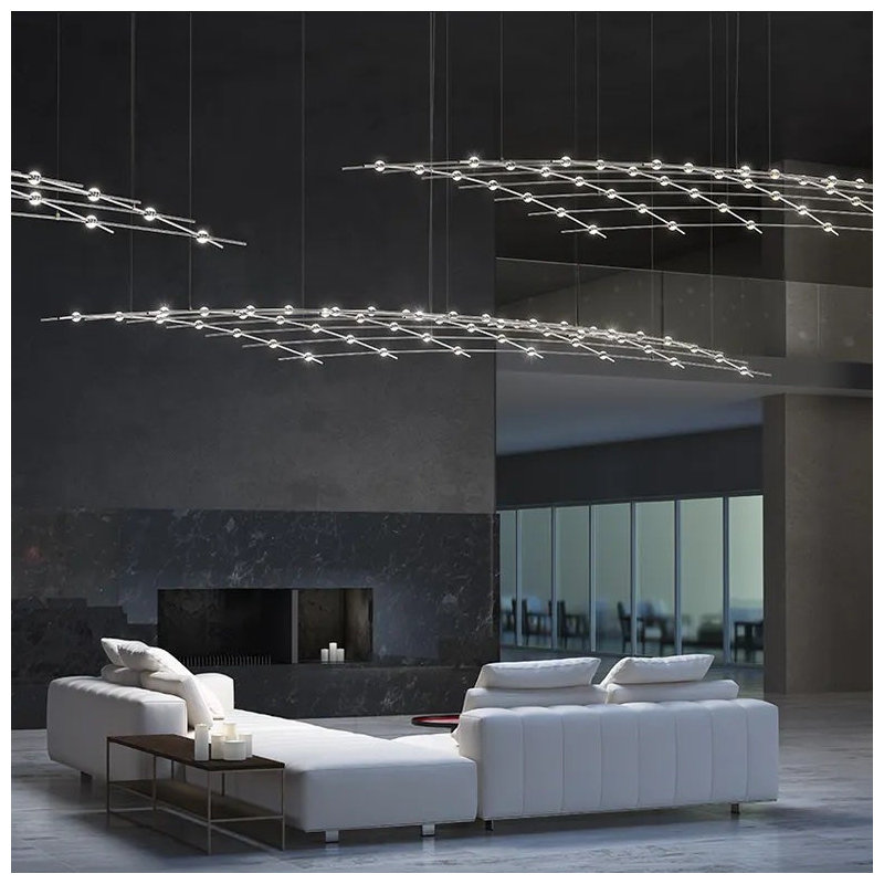Constellation Aquarius 9 - Light LED Chandelier, Satin Brass, 2700K