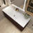 47.2'' Wall Mounted Single Sink Bathroom Vanity with Resin Top-1070641566