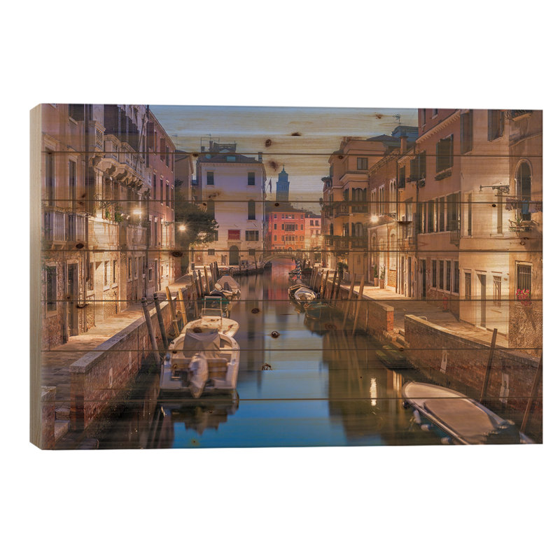 Canal romantique à Venise, Italie, H 18 po x l 26 po x P 1,5 po