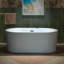 Baignoire tourbillonnante autoportante à double bain à bulles 59 L x 31 1/2 po avec panneau de contrôle à DEL, chromothérapie-108467069-98728268