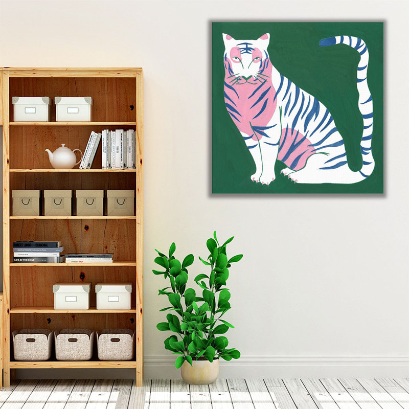 «White Tiger I», reproduction d'art sur toile, H 30 po x l 30 po