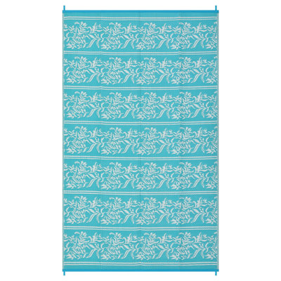 Area Rug Waterproof Reversible Outdoor Rug  Boho Leaf Design  Patio Rug Lightweight, UV & Mark Resistant Patio Carpet with Stakes & Storage Bag for RV, Camping, Picnic, Deck, Backyard