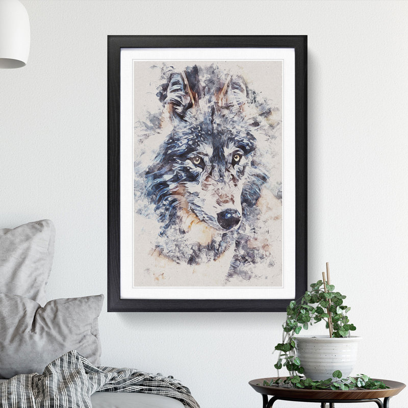 The Eyes of a Wolf - Picture Frame Graphic Art, 63cm H x 45cm W x 2cm D, Black Framed