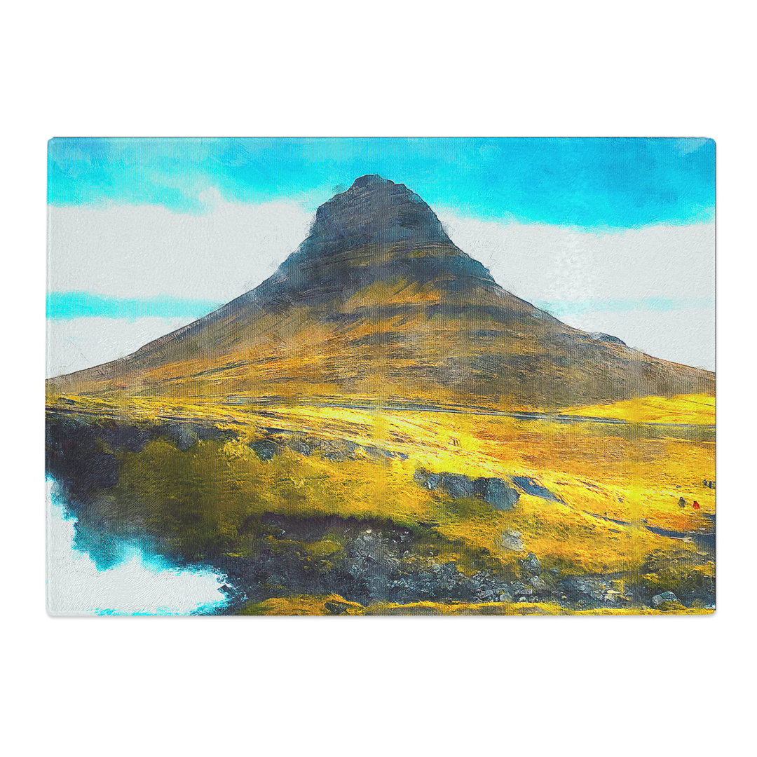 Kirkjufell Mountain in Snaefellsnes Iceland Painting Chopping Board