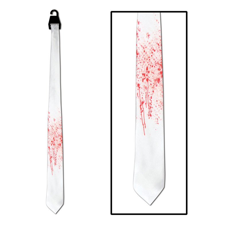 Cravate d'Halloween éclaboussures de sang