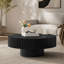 Table basse gigogne - 35,43 po - Bois rond - Noir - Piédestal robuste - pour appartement