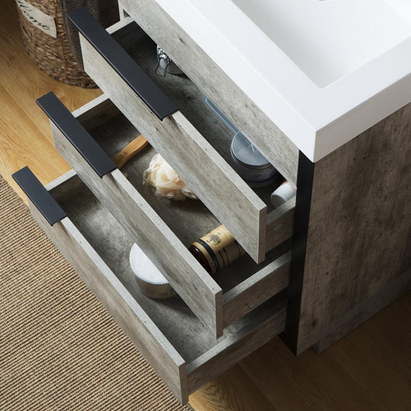 Ensemble de meuble-lavabo simple 24 po Siefert, Gris industriel