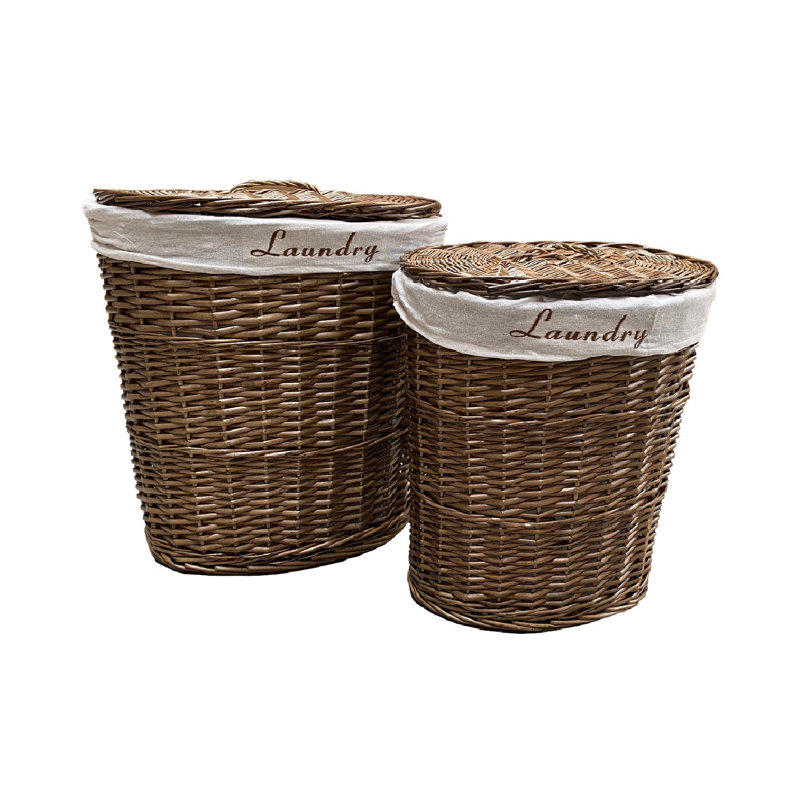 Laundry Hamper, Oak, Medium (49cm H x 42cm W x 32cm D)