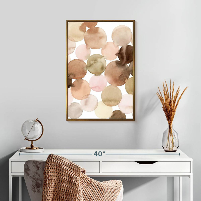 Argile mouchetée II, Cadre flottant doré, 17 po x 25 po