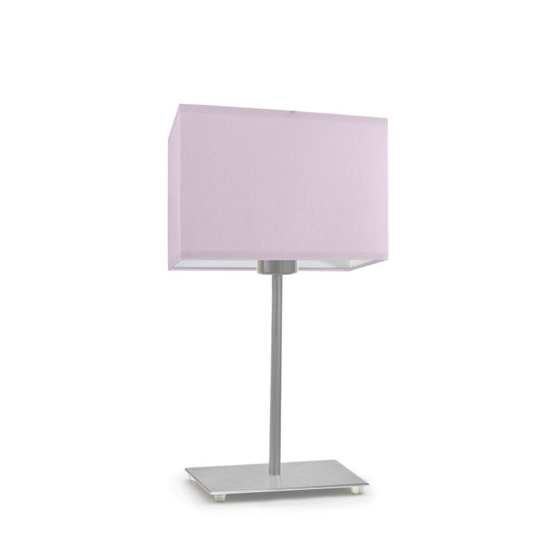 Asaya Metal Table Lamp, Brushed Steel, Light Violet