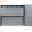 Grand lit moderne gris avec compartiments de rangement organisés - grand