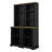 Two-Piece Freestanding Tall Cabinet With Fully Open Storage, Walnut Element Bookshelves With Curved Design-2073693349