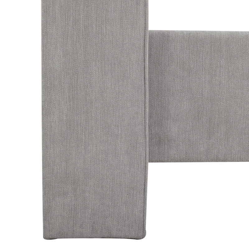 Lit tapissier à oreilles Coleman, Velours gris argenté, Grand