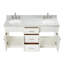 Meuble-lavabo double autoportant 67 po avec plateau en marbre de Carrare Abell-138335710-93068117
