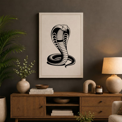 Cobra in Hood Japandi - Wrapped Canvas