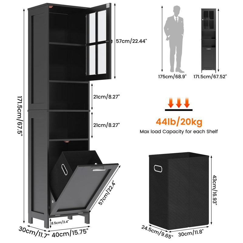 Bathroom Cabinet, Black