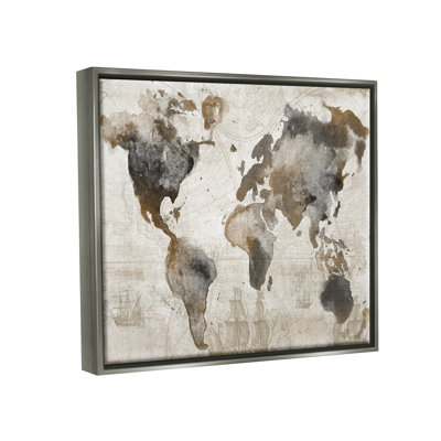 Carte du monde rétro vintage par Conrad Knutsen, impression
