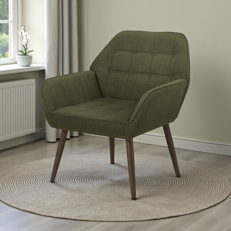 Fauteuil d'appoint en tissu vert foncé Cameron