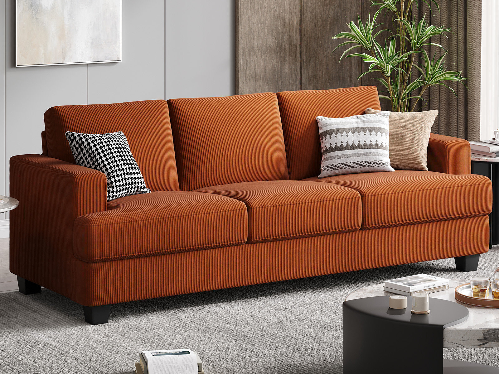 Ebern Designs Brooklington 89'' Upholstered Sofa & Reviews | Wayfair