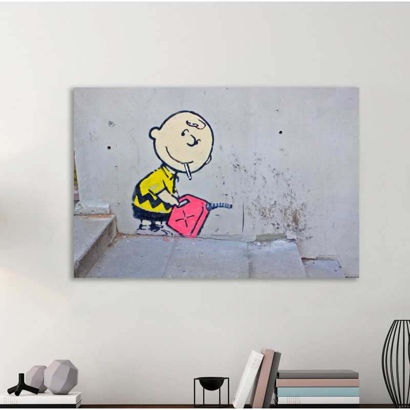 Charlie Brown Arsonist by Banksy - Wrapped Canvas Print, 30cm H x 46cm W x 4cm D