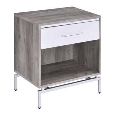 Weathered Grey Oak and White Accent Table