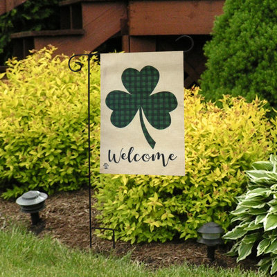 Drapeau de jardin Welcome Shamrock Dobrina