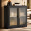 Ensemble de buffet d'appoint 62,6 "avec porte en acrylique Adelle, armoire de rangement modulaire avec tablettes réglables et charnières à fermeture en douceur Adelle