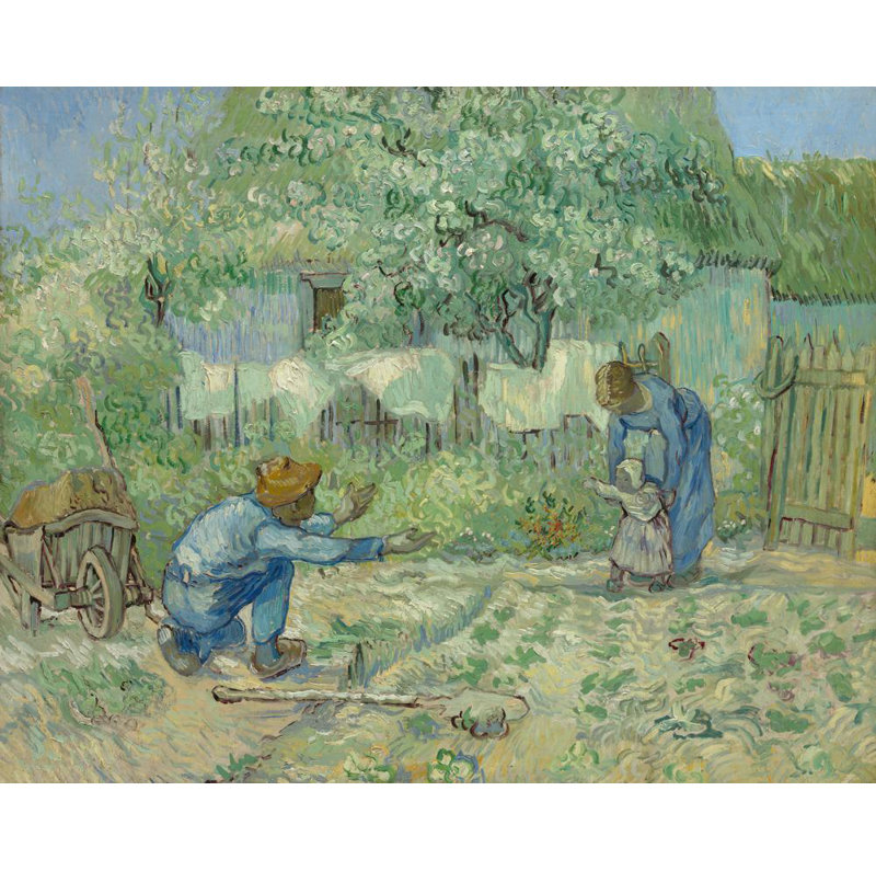 «First Steps, After Millet» par Vincent Van Gogh - Art mural sur toile tendue avec châssis, H 18 po x l 14 po