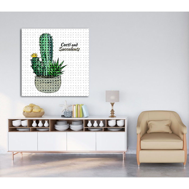Cactus 195 - reproduction sur toile tendue, H 36 po x l 36 po x P 1,5 po