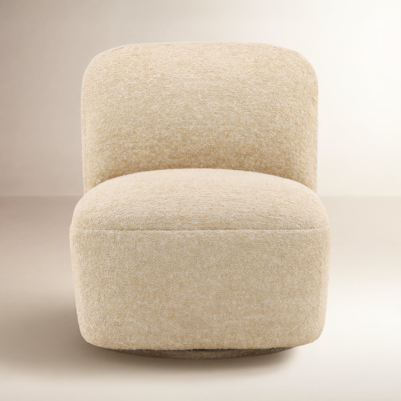 Darrel Upholstered Swivel Accent Chair, Sand
