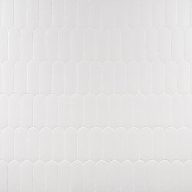 Carrelage mural espagnol mat 3 "x 8", Blanc transparent