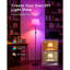 157cm Black LED Floor Lamp with Remote Control, No Blue Light 1600K & 4000K Reading Light, RGB Color Changing, 10W Dimmable Lamp with Linen Shade for Living Room Bedroom Office
