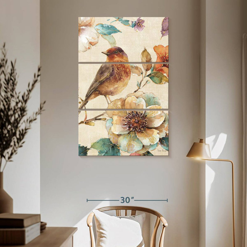 Brampt Spiced Nature II Linen Leaf, 65" H x 42" W