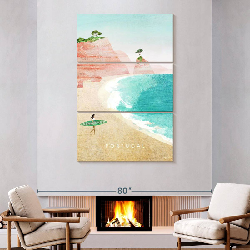 Affiche de voyage rétro Nicci Portugal, H 74 po x l 48 po