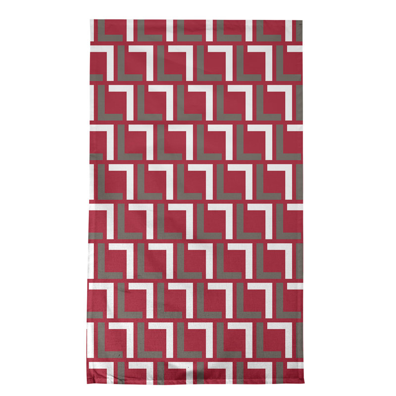 Torchon de football de luxe, polyester, Rouge / étain / blanc