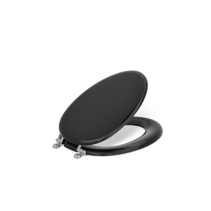 Kathryn® Elongated Toilet Seat, Polished Chrome, Black/Black