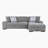 Odesser 115" W 2-Piece Chenille Sleeper Sectional-1138026908-1138026909