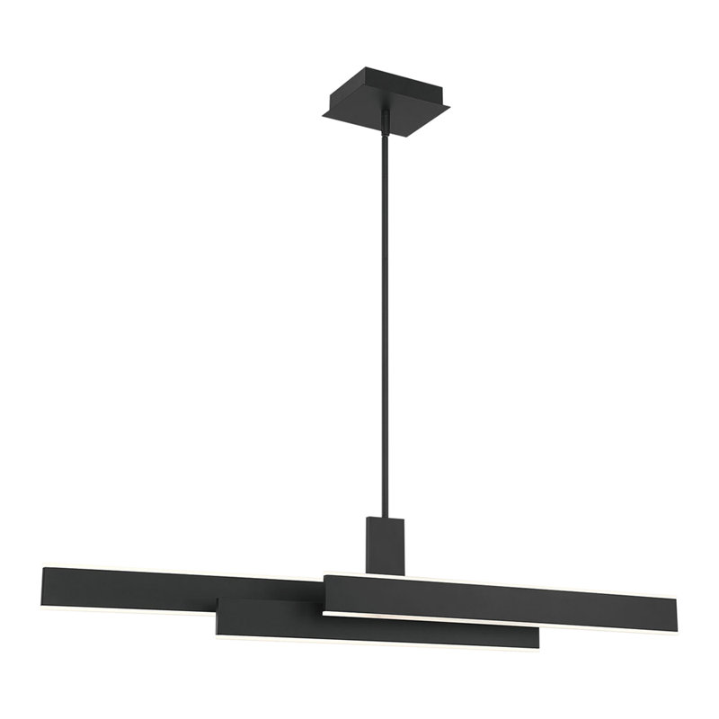 Luminaire suspendu géométrique 1 lumière DEL à 1 lumière, Noir mat