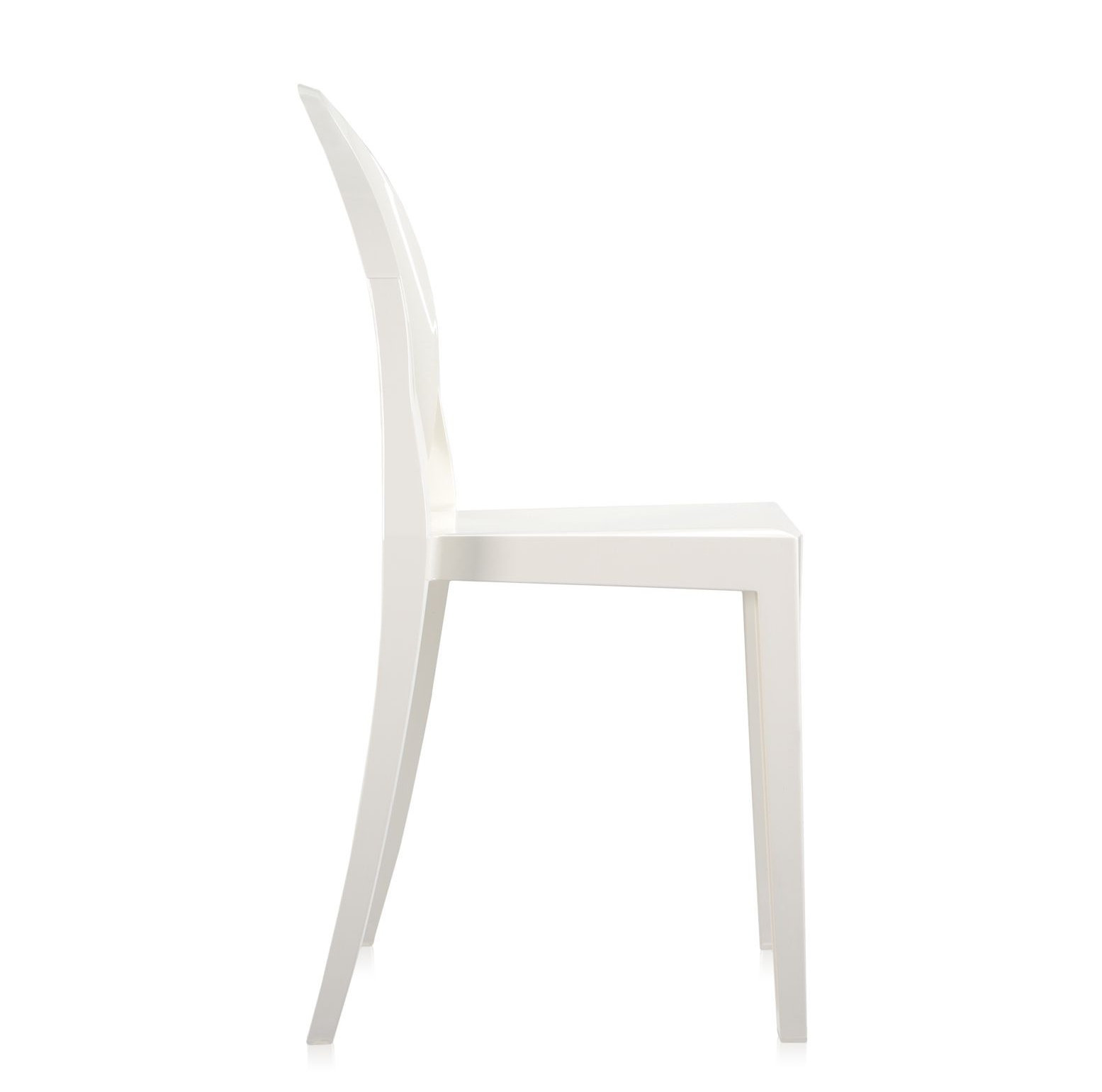 Ghost Stackable Patio Side Chair, Glossy White