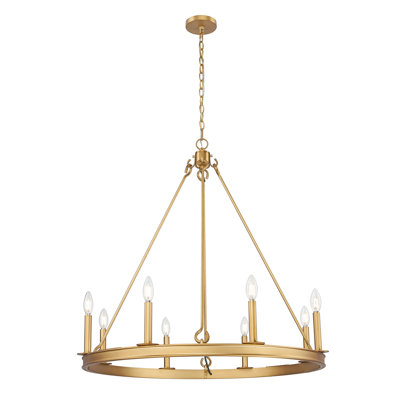 Lustre 8 lumières en laiton frotté Parker