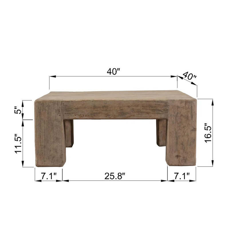 40" Square Ravello Coffee Table Weathered