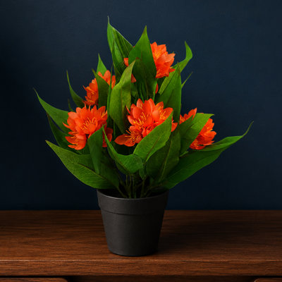 Plastic, Silk Freesia Arrangement in Pot
