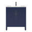 Ensemble de meuble-lavabo autoportant 30 po Amandie en bleu marine avec plateau en céramique blanche-1712379797
