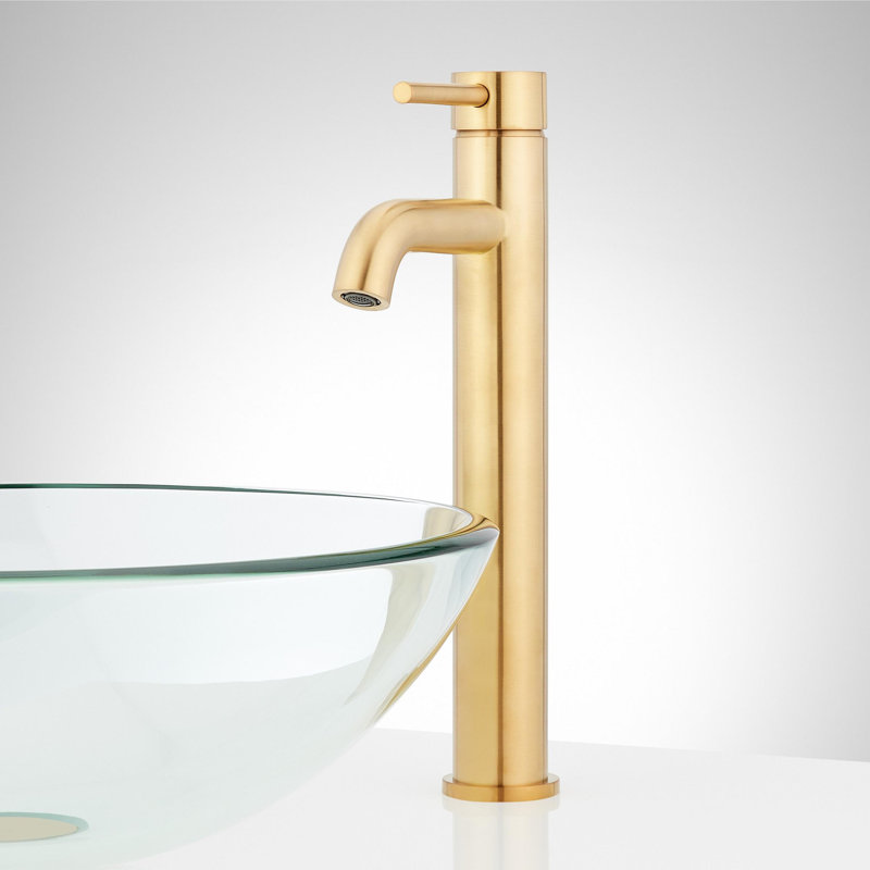 Lexia 1.2 GPM Vessel Single Hole Bathroom Faucet, Brushed Gold