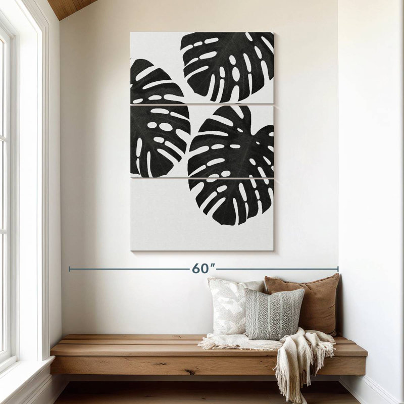Feuille Harnek Monstera III BW, H 50 po x l 32 po