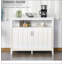 Buffet de cuisine, buffet avec 2 portes et tablettes réglables pour la salle à manger, blanc