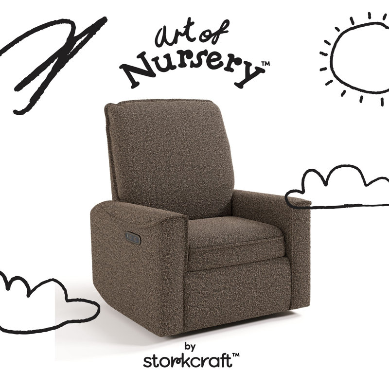 Santos Deluxe Nursery Power Recliner Swivel Glider, Mountain Brown Boucle