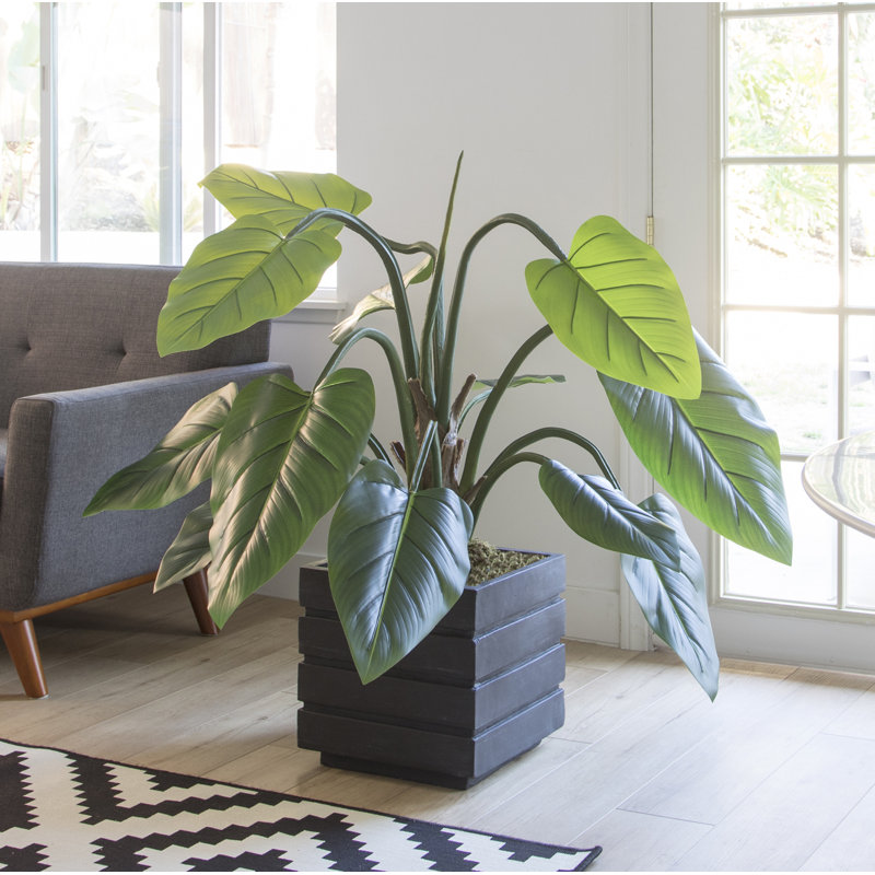 Philodendron artificiel en pot 46 po Panama, H 51 po x l 30 po x P 30 po, Noir